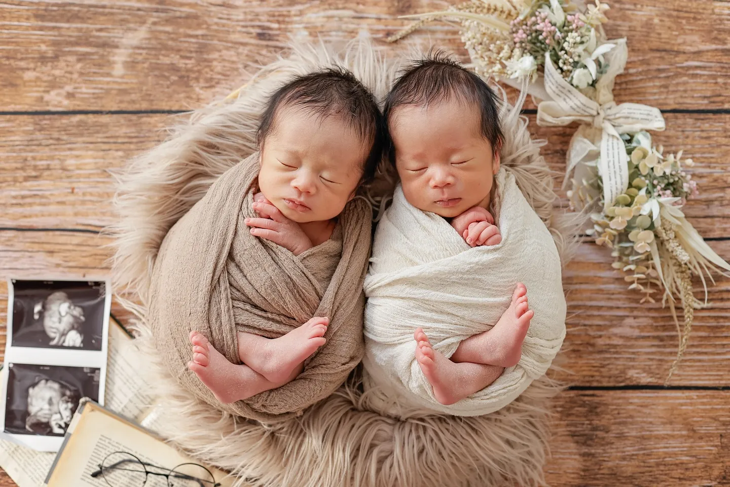 双子のニューボーンフォト👶🏻👶🏻💙