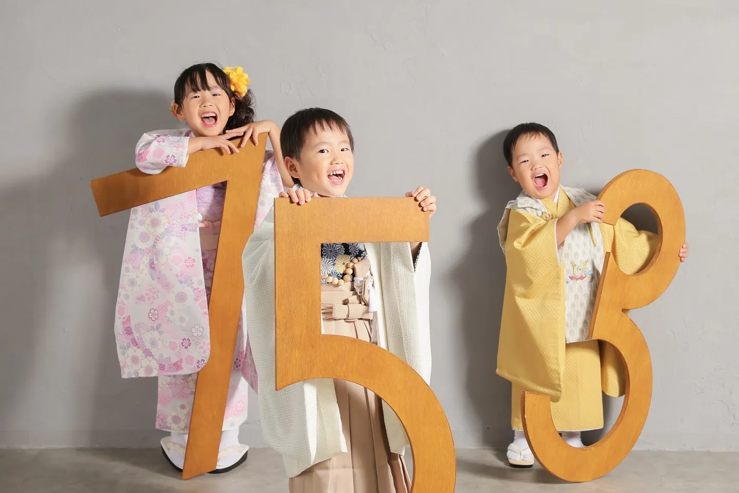 3人とも主役の七五三撮影🪭