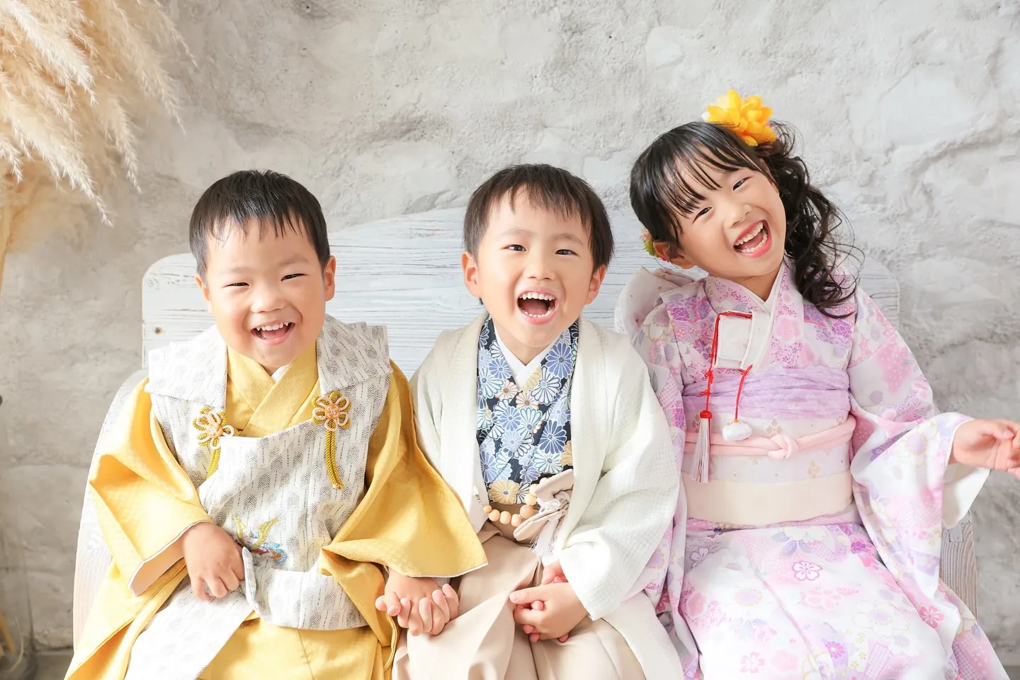 3人とも主役の七五三撮影🪭